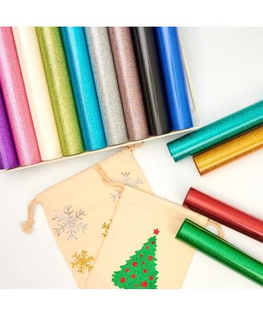 FANSGUAR Glitter HTV Heat Transfer Vinyl Bundle - 13 Sheets Holiday Theme Assorted Colors - Iron on Vinyl for T-Shirts & Gifts - 12x12 - Buy Online on GoSupps.com