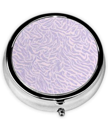 Purple Leaf Printed Mini Round Pill Box | 3 Compartment Travel Organizer | Portable Medicine Case for Home & Office - Buy Online on GoSupps.com