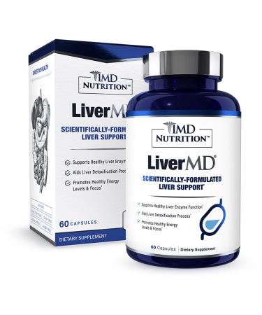 1MD Nutrition LiverMD - Liver Support Supplement | Siliphos Milk Thistle Extract - Highly Bioavailable, for Liver Support 60 Count (Pack of 1)