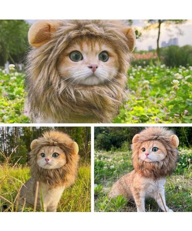Khsgewr Lion Costume for Small Dogs & Cats | Halloween Lion Mane Headgear with Ears | Pet Costume for Parties - Neck Size 26-32 cm - Buy Online on GoSupps.com