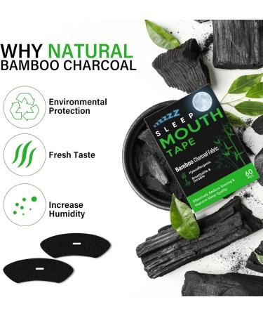 Anti Snoring Mouth Tape with Natural Bamboo Charcoal - Snoring Aid for Men and Women - Black - Buy Online on GoSupps.com