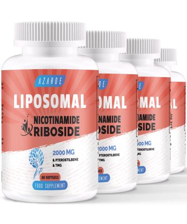 Liposomal Nicotinamide Riboside 2000mg with TMG and Pterostilbene | More Efficient Than Precursors Boost NAD+ | Support Cellular Energy Metabolism (240 Count (Pack of 4))