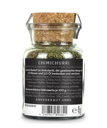 Ankerkraut Chimichurri Spice Mix | Authentic Argentinian Sauce & Dip | 45g Cork Glass Jar | International Shipping Available - Buy Online on GoSupps.com