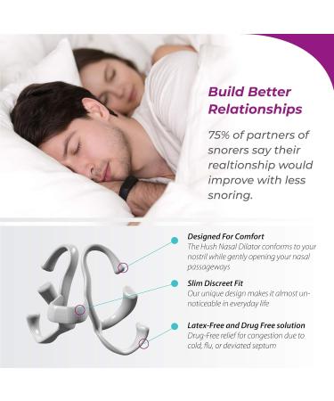 Hush Anti Snore Devices - Stop Snoring for Better Sleep | Nasal Dilator Sleeping Aid for Increased Airflow | Easy to Use Snoring Aids for Comfy Breathing | 1 Month Supply (Medium Size) - 4 Pack - Buy Online on GoSupps.com
