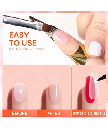 Modelones Builder Nail Gel - Clear 2oz Hard Gel for Nail Extension - Acrylic Kit with Nail Forms and Brush - Professional DIY Manicure Set - Buy Online on GoSupps.com