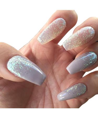 GZSYY Glitter Powder for Nails - 6PCS Laser Holographic Nail Art Sequins | White Nail Glitter for Stunning Manicures - Buy Online on GoSupps.com