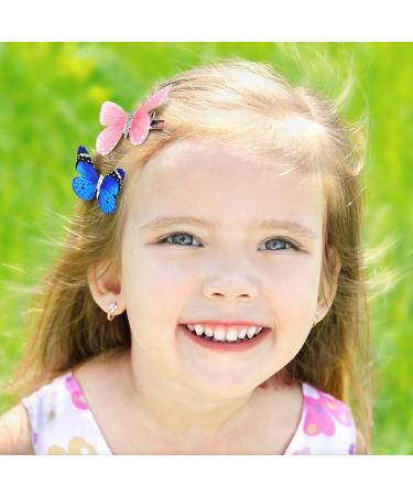 18 Pcs Colorful Butterfly Hair Clips - 90s Glitter Barrettes for Women, Girls, Teens - Small Realistic Hair Accessories - Blue Style - 1.9 x 1.4 Inch - Buy Online on GoSupps.com