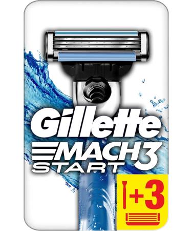 Gillette Mach3 Start Razor + 2 Sheets with Aqua-Grip Handle for Full Control Even Wet - Buy Online on GoSupps.com
