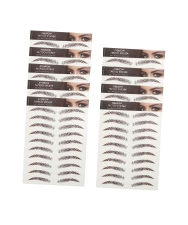 Beavorty 9 Sheets Waterproof Eyebrow Stickers Set Water Proof 6d