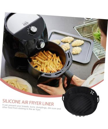 Alipis 2pcs Air Fryer Supply Kitchen Baking Liner Air Fryer Pot Aluminum Pans with Lids Airfryer Blackx2pcs 20x6.5cmx2pcs - Buy Online on GoSupps.com