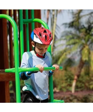 Kids Helmet Set for Boys and Girls Age 3-8 with Knee Pads and Wrist Guards - Spider Design | S 50-54cm - Buy Online on GoSupps.com