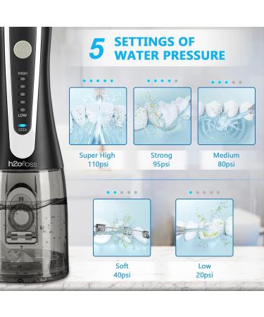 Water Dental Flosser - H2ofloss Cordless Oral Irrigator for Braces | Portable & Waterproof Rechargeable Teeth Cleaner with 6 Nozzles - Ideal for Travel - Buy Online on GoSupps.com