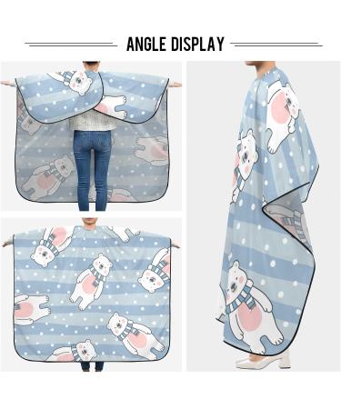Shop Waterproof Barber Cape - Christmas Blue Bear & Cheetah Haircut Bib | Unisex Hair Cutting Cape for Men - Buy Online on GoSupps.com