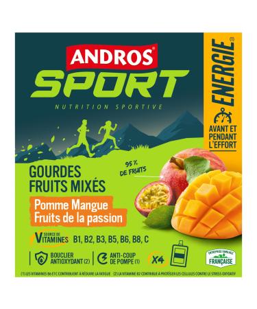 ANDROS Mixed Fruit Bottle Case Apple/Mango/Passion Fruit 4x90g