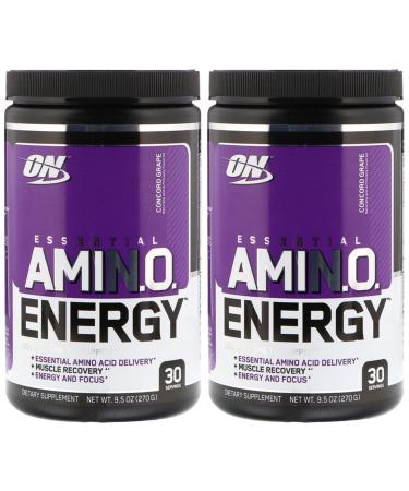 Optimum Nutrition (2 Pack Essential Amin.O. Energy Concord Grape 9.5 oz (270 g)