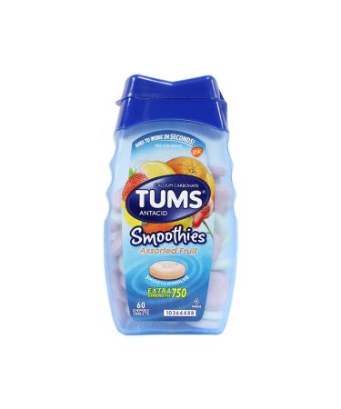 Tums Smooth Assort Fruit Size 60ct Tums Assorted Fruit Smoothies Calcium Tablets