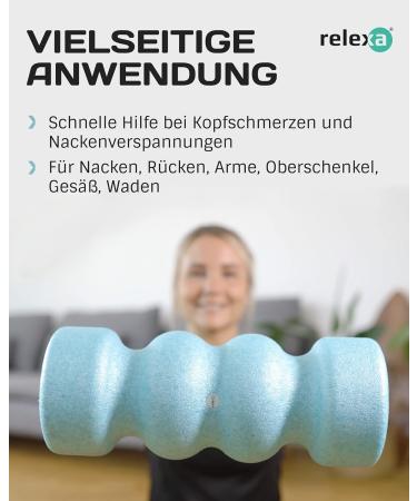 Relexa Double-Twin Fascia Roller - 4 Ergonomic Areas for Neck Back Buttocks & Legs | Deep Muscle Relief | Available in Turquoise - Buy Online on GoSupps.com
