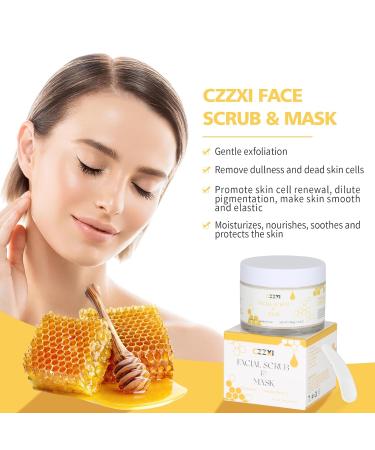 Face Scrub & Exfoliator with Manuka Honey Vitamin C & Niacinamide - Gentle Effective Skin Care for Dry Skin Acne & Blackheads - 4.23oz - International Shipping Available - Buy Online on GoSupps.com