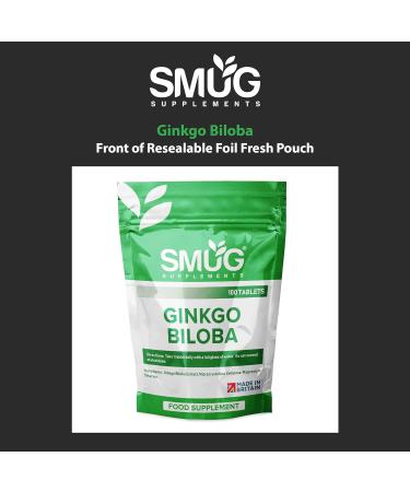 SMUG Ginkgo Biloba Tablets - 100 High Strength 6000mg for Memory & Cognitive Function - Vegan, Made in Britain - Buy Online on GoSupps.com