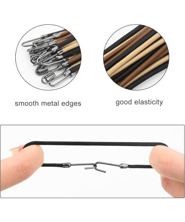 24 Pieces Stretch rope hair hooks pill hair hooks double hook hair rope hair coiffure hooks Ponytail Hooks Elastic Bands Hair Styling Hair Bungee Cords With Hooks Elastic Black + Coffee + Apricot - Buy Online on GoSupps.com