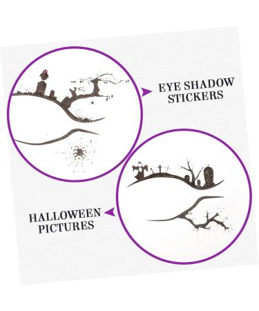 BIUDECO 4 Pairs Halloween Temporary Eyeliner Stickers Black Stickers Temporary Eye Makeup Decals - Buy Online on GoSupps.com