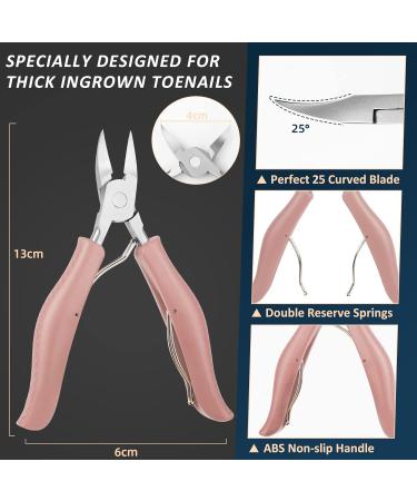 Pink Toenail Clippers for Thick and Ingrown Nails - Professional Podiatrist Kit for Men, Women, Elderly - Heavy Duty Nail Scissors for Toenail Treatment - Buy Online on GoSupps.com
