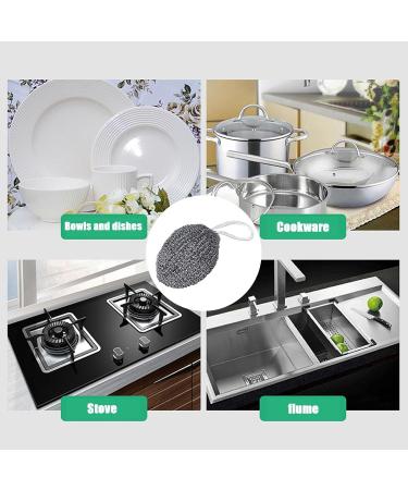 6 Pack Stainless Steel Scrubber - Scrubbing Scouring Pad Steel Wool Scrubber Stainless Steel Scourer for Kitchens Bathroom and More - Buy Online on GoSupps.com