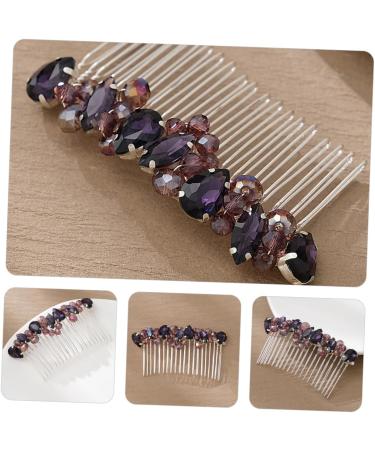 Ipetboom hair comb Splitter dress colored diamond hair comb clips knot top headband real hair side fringe European and American hair curler hair rhinestone bridal hair accessories - Buy Online on GoSupps.com