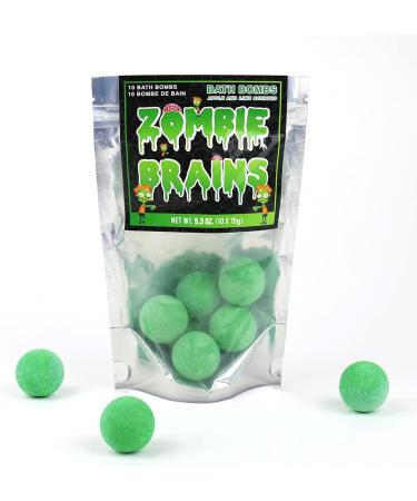 Gift Republic Zombie Brains Bath Bombs 10-Pack Apple & Lime Scented Green Mini Bath Fizzies for Kids - Buy Online on GoSupps.com