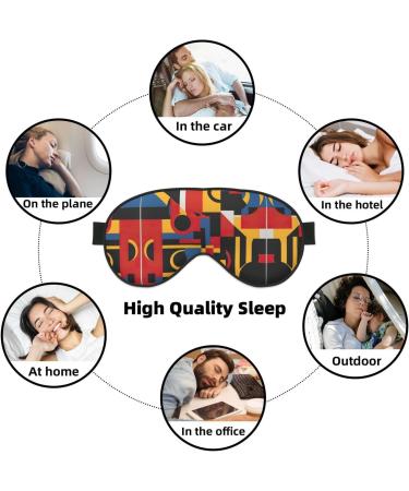 Shop Unisex Sleep Eye Mask - Comfortable Red Yellow Blue Black Print for Travel Yoga & Shift Work - Buy Online on GoSupps.com