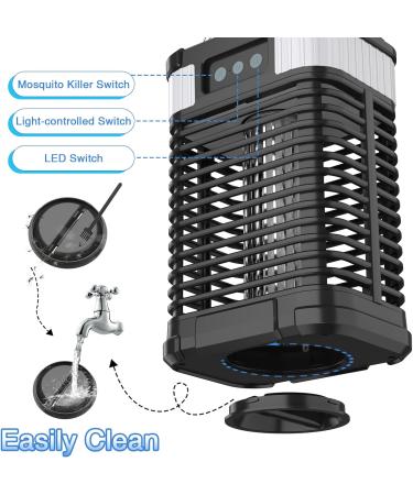 Buy Solar Insect Killer with Light Sensor | USB Rechargeable Mosquito Lamp | Waterproof Fly Destroyer - 4200V Non-Toxic UV Trap for Indoor & Outdoor Use - Buy Online on GoSupps.com