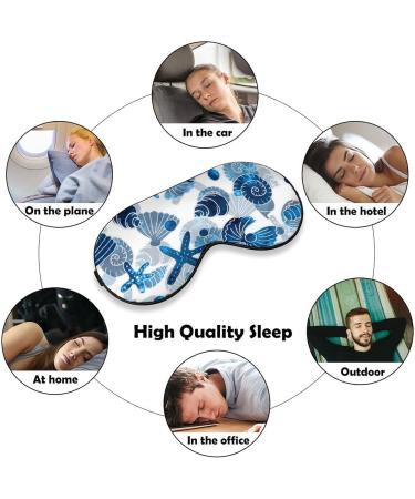 Sea Pattern Shells Sleep Mask - Adjustable Strap, Blocks Light, Ideal for Night Travel - Men and Women - Buy Online on GoSupps.com