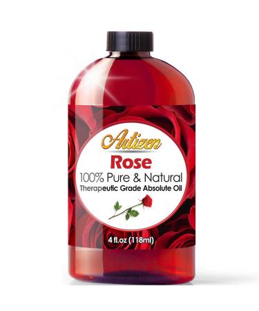 Artizen Rose Essential Oil (100% Pure & Natural - Undiluted) Therapeutic Grade - Huge 4oz Bottle for Aromatherapy Relaxation Skin Therapy & More - Aromatherapy Essential Oil - Rose Oil