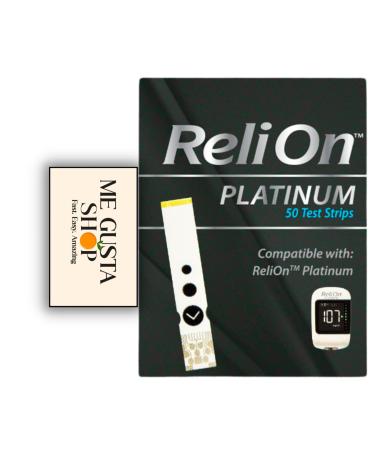 ReliOn Platinum Blood Glucose Test Strips 50 Count (Pack of 01) + Me Gustas Stickers