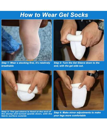 Yosoo Prosthetic Calf Compression Stockings | Gel & Silicone Protective Stump Sock for Optimal Comfort - Size S - Buy Online on GoSupps.com