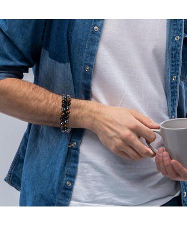 Buy 2 Pieces Tiger Eye & Obsidian Stone Bracelets | Lava Stone Essential Oil Diffuser Bracelets International Shipping - Buy Online on GoSupps.com