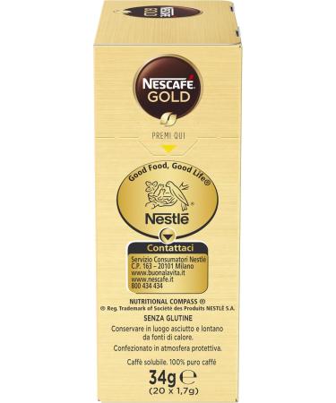  Nescafe NESCAF Gold Instant Coffee 20 sachets 34 g - Buy Online on GoSupps.com