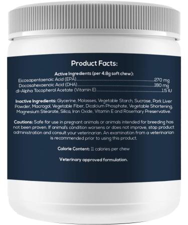 Jungle Pet Dog Skin and Coat Supplement - Fish Oil Soft Chews for Shedding & Allergies - Omega Vitamins for Small/Medium Breeds - 60 Count - Buy Online on GoSupps.com