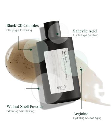 Bamboo Charcoal Exfoliating Body Wash - Radiance & Gentle Skin Cleanser | Hypoallergenic Paraben-Free Sulfate-Free Cruelty-Free - Buy Online on GoSupps.com
