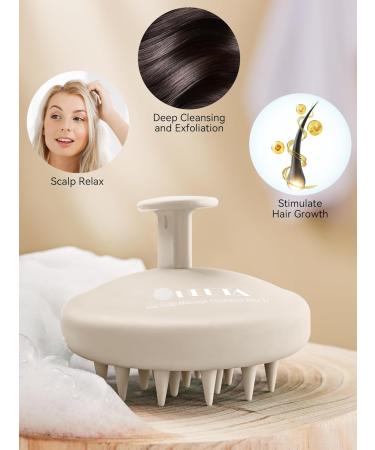 Heeta Scalp Massage Brush | Silicone Hair Brush for Wet & Dry Use | Soft Bristles | Oatmeal Color | Enhance Hair Health - Buy Online on GoSupps.com