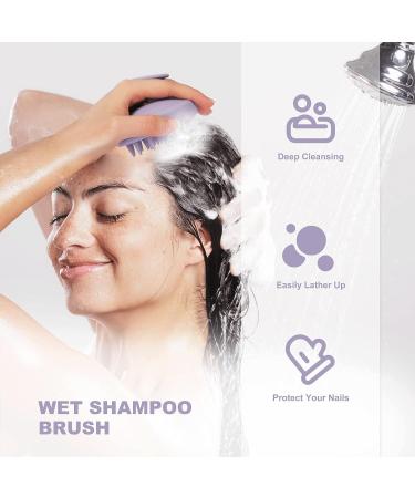 Aimike Silicone Scalp Massager Brush - Exfoliate, Cleanse, and Stimulate Hair Growth - Lilac Purple - Buy Online on GoSupps.com