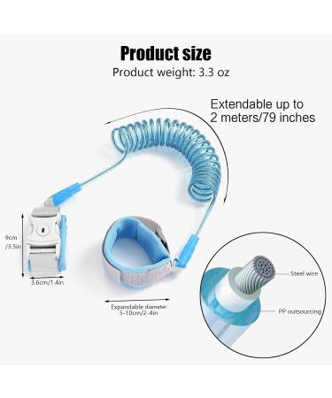 Child Safety Leash & Harness for Toddlers | Anti-Lost Wrist Belt | Skillers Linen - Blue - Buy Online on GoSupps.com