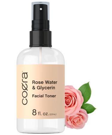 Coera Rose Water & Glycerin Spray for Face | 8 fl oz | Facial Toner | Hydrating & Moisturizing for Skin and Hair | Free of Parabens SLS & Preservatives | Packaging May Vary