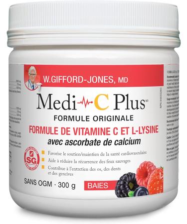 Preferred Nutrition Medi C Plus Lysine Berry with Calcium Powder Vitamin C & L - Lysine Formula - 300g C - Buy Online on GoSupps.com