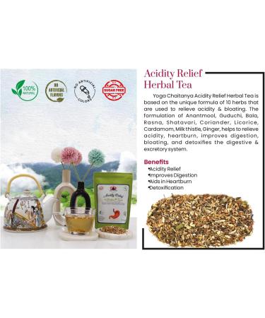 Yoga Chaitanya Acidity Relief Herbal Tea-Caffeine free-Loose Leaf (50 gm) - Buy Online on GoSupps.com