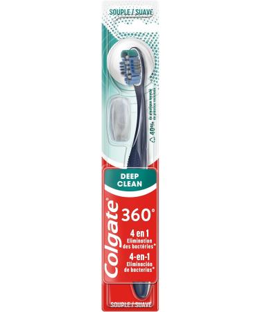 Colgate 360 Soft Toothbrush - 12 Pack with Cap | Effective Oral Bacteria Removal - International Shipping Available - Buy Online on GoSupps.com