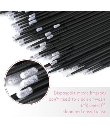 200PCS Disposable Micro Brush Applicator Swabs for Eyelash Extensions & Makeup - Black - Buy Online on GoSupps.com