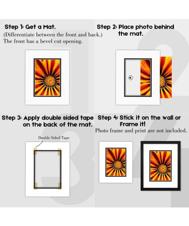 Golden State Art 11x14 Double Mats for 8x10 Photos Frames - White Over Black, Acid-Free (5 Pack) - Buy Online on GoSupps.com