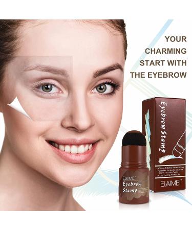 Eyebrow Stamp Stencil Kit with 10 Styles - Long Lasting & Waterproof (Dark Brown) - Buy Online on GoSupps.com