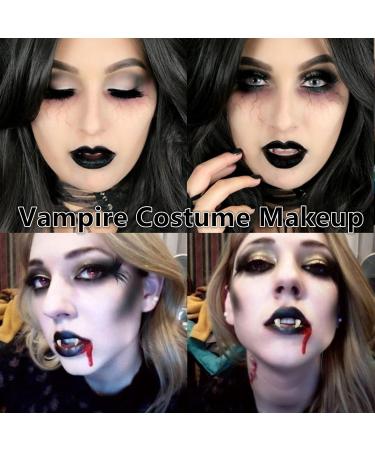 Go Ho Halloween Vampire Fangs & Black Lipstick Kit - 4 Sizes Cosplay Props | Perfect Accessories for Halloween Party Decorations - Buy Online on GoSupps.com